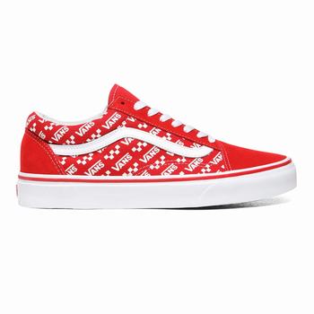 Vans Logo Repeat Old Skool - Naisten Tennarit - Punainen/Valkoinen